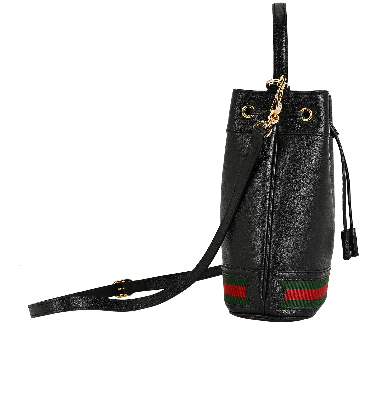Ophidia Small Bucket Bag, &pound;750, Handbags, Black, Leather, Side view